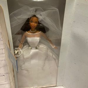 Blushing bride African American collector barbie include gown veil bouquet shoes